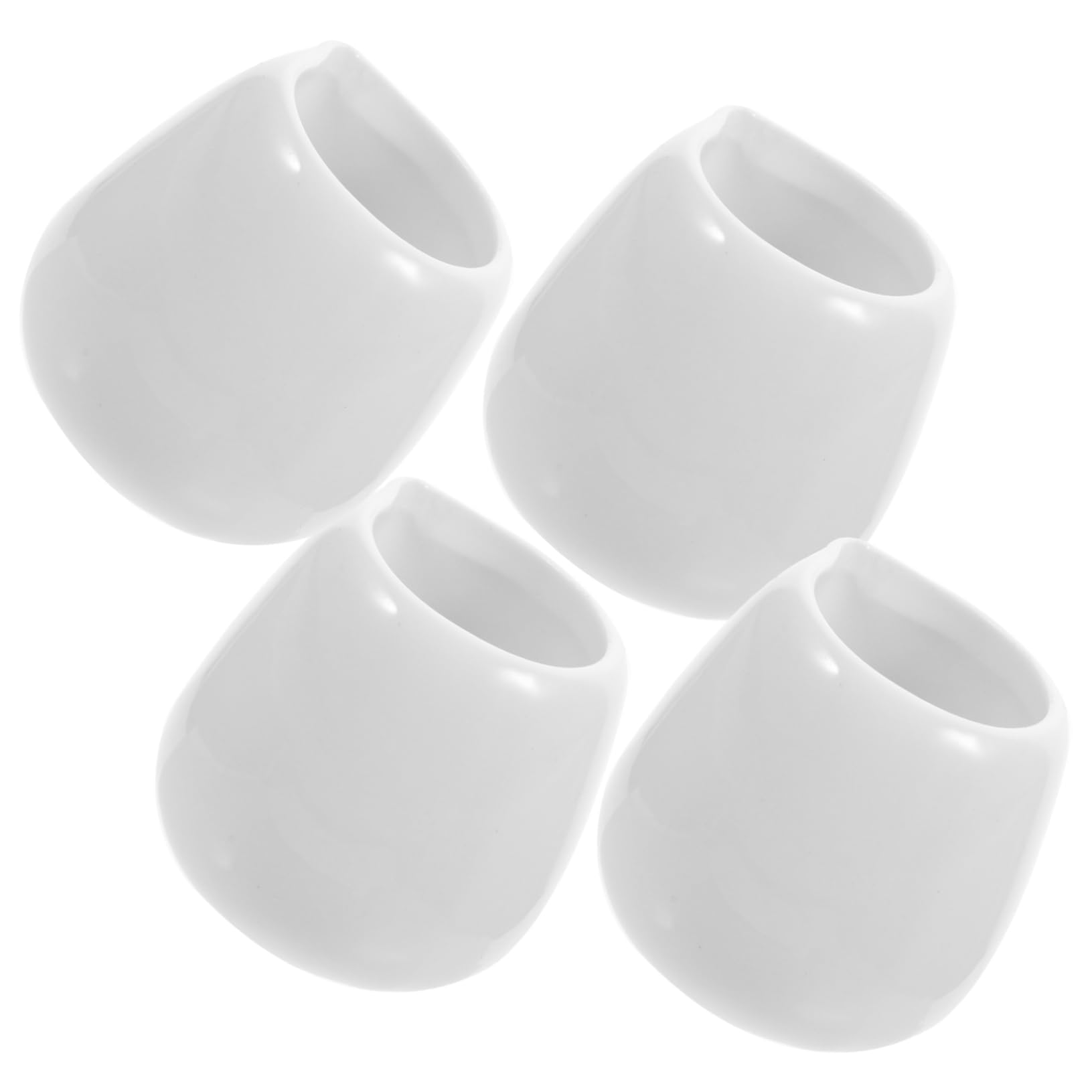 DECHOUS 4Pcs Ceramic Gravy Boat Dripless Sauce Pitcher with Spout Sauce Cup for Coffee Milk Condiments for Afternoon Tea and Dipping Sauces