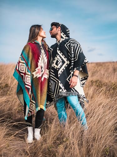 Adult Ponchos with Hood for Men – Alpaca Mens Poncho with Hood – Ponchos for Men – Traditional Alpaca Poncho 7