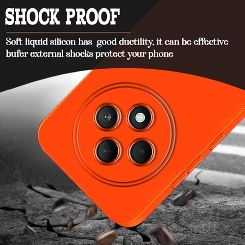 Image of Back Cover for Oppo F27 5G | Full Camera Protection | Premium Liquid Silicon Case | Flexible Bumper Case for Oppo F27 5G (Orange)