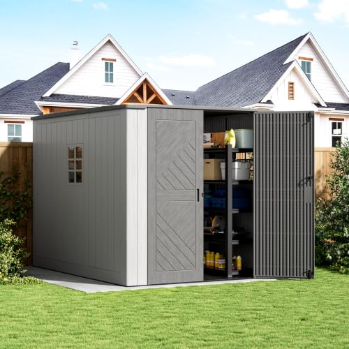 Image of KINYING 6x9 FT Outdoor Storage Shed,Resin Outdoor Sheds with Floor