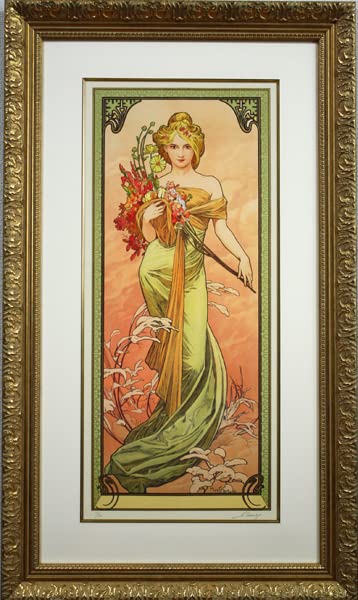 Amazon.co.jp: 新額アルフォンスミュシャ 四季より 「春」 財団 