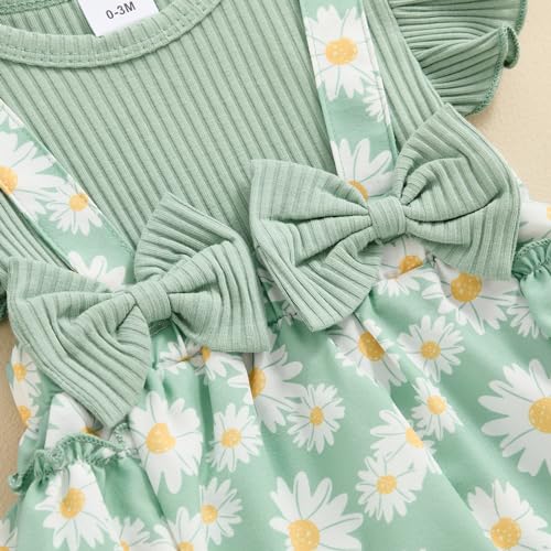 Baby Girl Clothes 3 6 9 12 18 Months Newborn Ruffle Butt Onesie Romper Daisy Overalls Jumpsuit Summer Outfit4