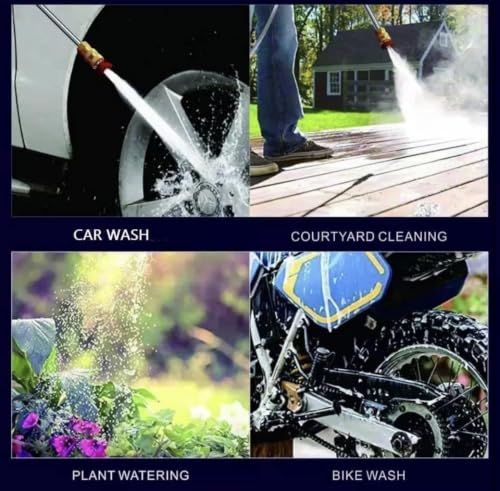 Image of Cordless Pressure Washer Gun for Car & Bike Cleaning Water Spray Gun with Metal Lance | Portable Nozzle for Home, Garden & Floor CleaningCar Rechargeable 48V 12000mAh Dark Black