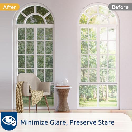 Image of rabbitgoo Window Privacy Film One Way Window Tint for Home, Removable Reflective Heat Sun Blocking Anti UV Glass Door Covering, Mirror Tinting Film House Office, 23.6 Inch X 16.4 Feet, Silver