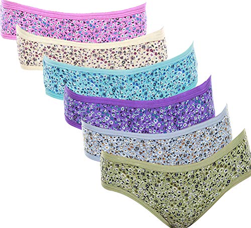 Image of FIMS - Fashion is my style Women's Polycotton Hipster Panty (Pack of 6) (FLOWERPANTY PACKof6 Size M Multi-Coloured2 M)