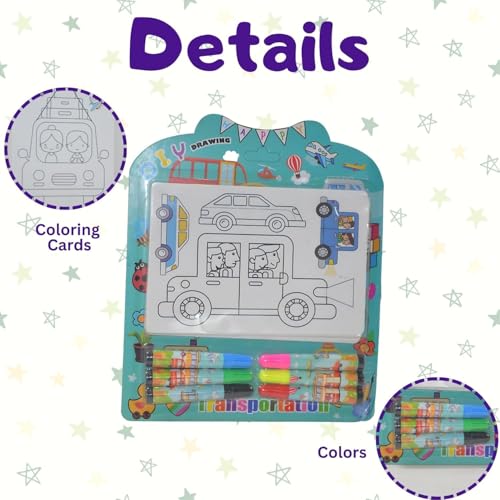 Image of Crackles Birthday Return Gifts For Kids Party - Coloring Stationery Sheets For Kids 3 4 5 6 7 Birthday Return Gifts For Girls, Boys - Coloring Drawing Painting stationery Kit - Mix Prints - Pack of 10