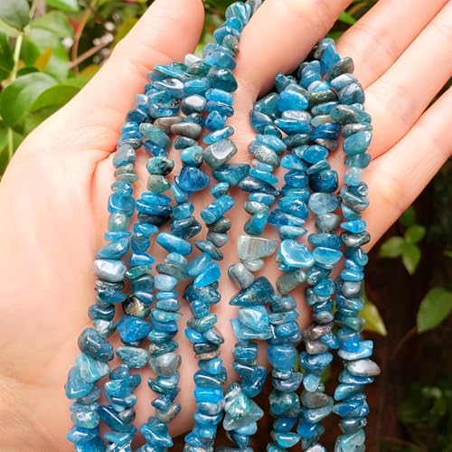 Image of 5-8mm Blue Apatite Chips Natural Chip Stone Beads for Jewelry Making