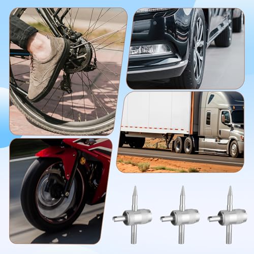 Image of 6 pcs 4-in-1 Tyre Valve Stem Remover 4-Way Valve Core Tools Tire Stem Core Wrench Installation Wheel Tool Multifunctional Repair Puller Tool for Bicycle Bike Automobile Car