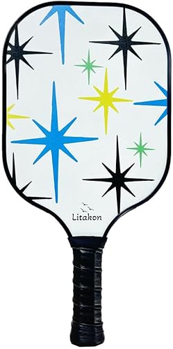 Raqueta o pala de pickleball de fibra de vidrio premium, núcleo de panal de polipropileno ligero, agarre antideslizante cómodo y acolchado,