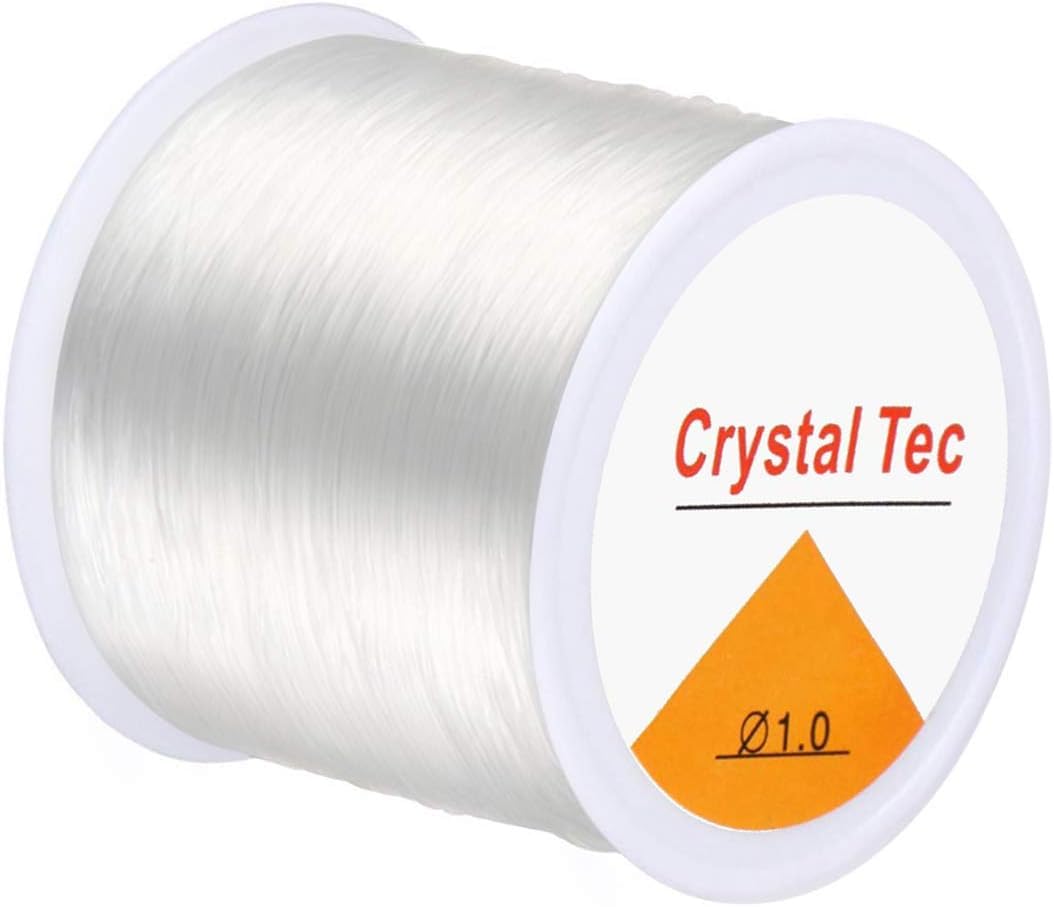 1mm Clear Stretchy Elastic Cord for Jewelry Making – Strong & Durable Transparent Beading Thread for Bracelets, Necklaces, and DIY Crafts (40m Spool)