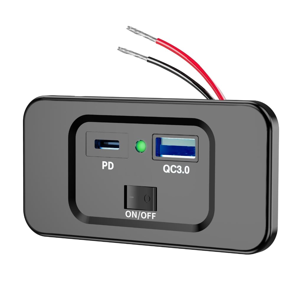 Stacja ładująca do pojazdów DIY QC3.0 USB PD20W port USB C gniazdo szybkiego ładowania