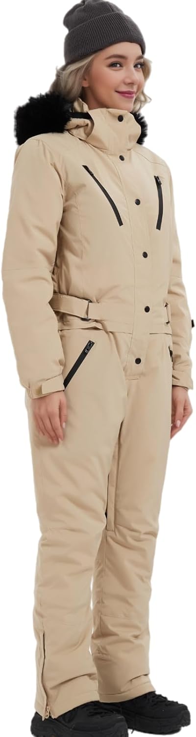 BGX Womens Snowsuit One Pieces Ski Suits Insulated Jumpsuit Waterproof Windproof Snowboard Jackets for Outdoor