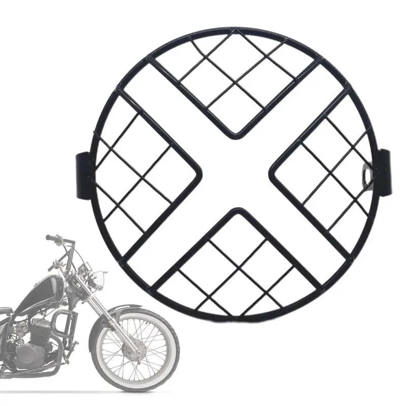 Grille De Phare Moto Ronde 16,5 Cm - Protection Métallique Style Rétro Pour Phares LED | Accessoire Décoratif Et Durable