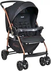 Burigotto Carrinho de Bebê com Bebê Conforto Rio K, Preto e Cobre