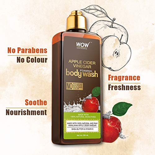 Image of WOW Apple Cider Vinegar Foaming Body Wash - No Parabens, Sulphate, Silicones & Color - 250mL