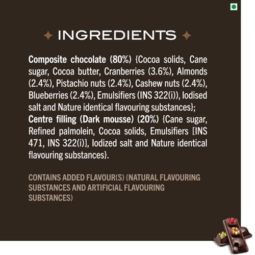 Image of Fabelle Open Secret - Milk, Centre- Filled Luxury Chocolate Bar Topped with Visible Nuts & Berries, 121g (Pack of 3)