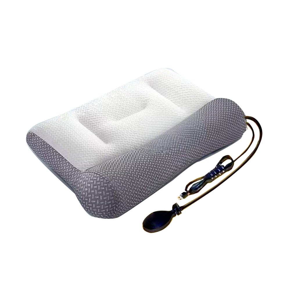 cuscino di grano saraceno, cuscino cervicale per dormire, cuscino ortopedico ergonomico letto, Guanciale de sostegno, grigio (60 x 40 cm)