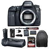 Canon EOS 6D Mark II Professional Digital Camera: 26 Megapixel Touchscreen Full Frame DSLR Bundle with Canon BG-E21 Battery Grip 64GB SD Card SLR Bag Photographer's Kit