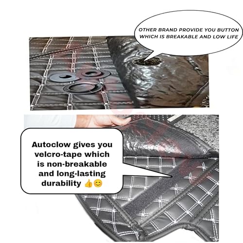 Image of Autoclow /Premium 7D Car Mat for TATA NEXON (Model : 2017-2025) || Luxury Leather Dual-Stitch 7D Car Floor Mat Full Set || 100% Waterproof || Color : Silver Stitch-Silver Grass (Design-1)