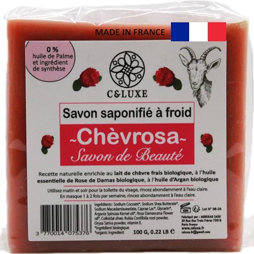Savon au Lait de Chèvre Frais Bio et Argent Colloïdal - Saponification à Froid, Parfait pour Eczéma, Psoriasis, Acné - Hydratant et Apaisant, Peau Douce...