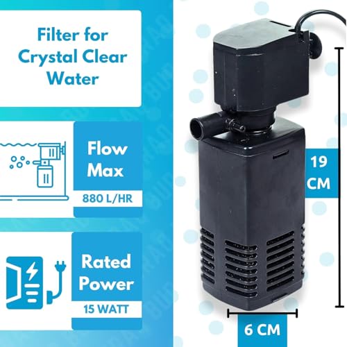 Killerwhale 4-in-1 Aquarium Filter | High Power Oxygenation, Low Power Consumption, Submersible & Efficient Aquarium Filters for Fish Tank – for Crystal Clear Water