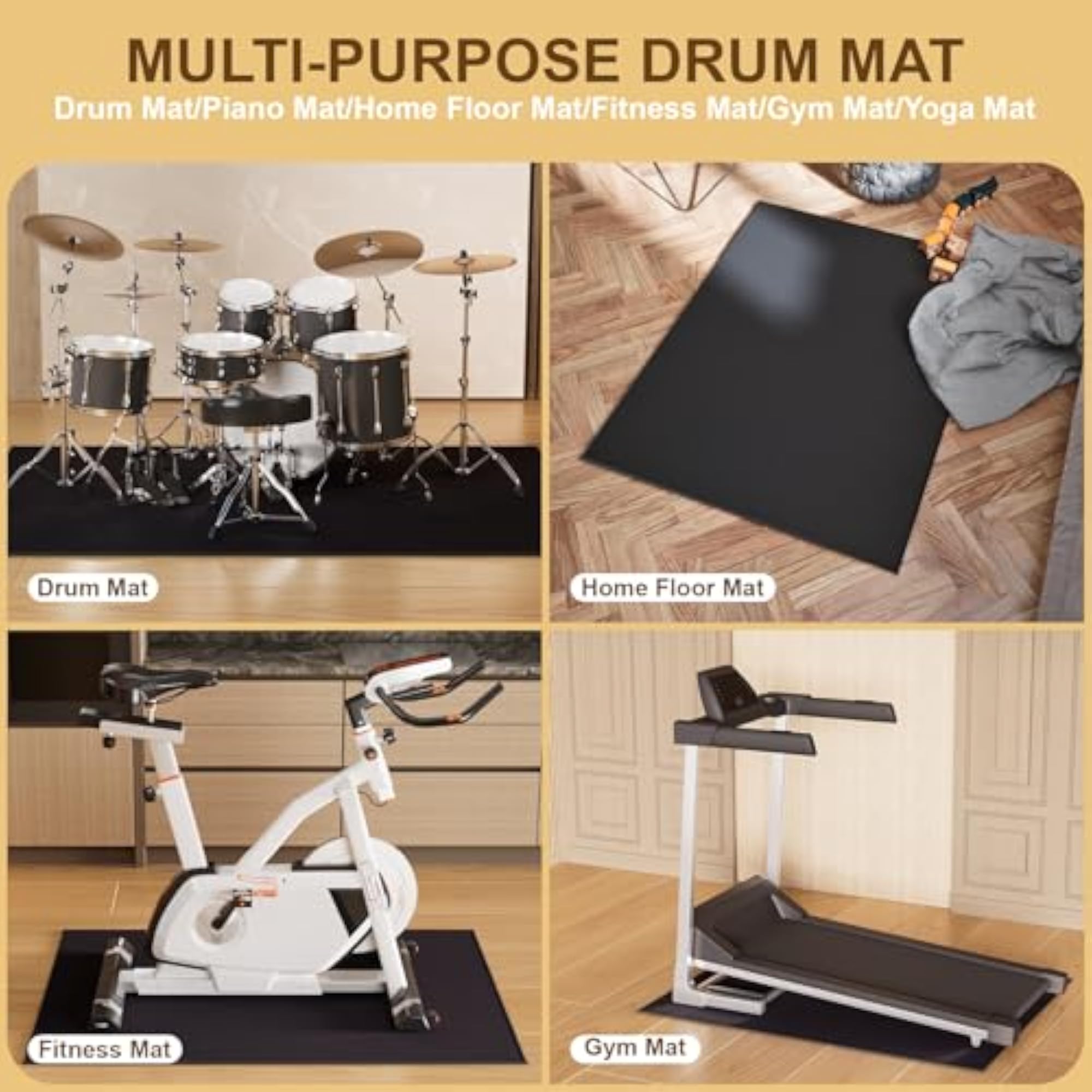 Drum Rug, 3.9Ft x 5.2Ft Soundproof Mat