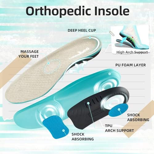Image of OrthoComfoot Men's Orthopedic Arch Support Walking Shoes: Comfortable Cushioned Plantar Fasciitis Relief Shoes, Breathable Orthotic Fashion Sneakers for Foot and Heel Pain