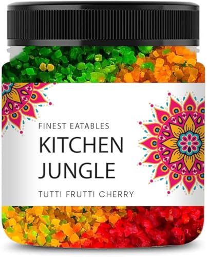 Image of Kitchen Jungle Premium Tutti Frutti & Cherries Mix 400gm| Ideal for Cakes, Desserts & Baking | Jar (Pack of 18)