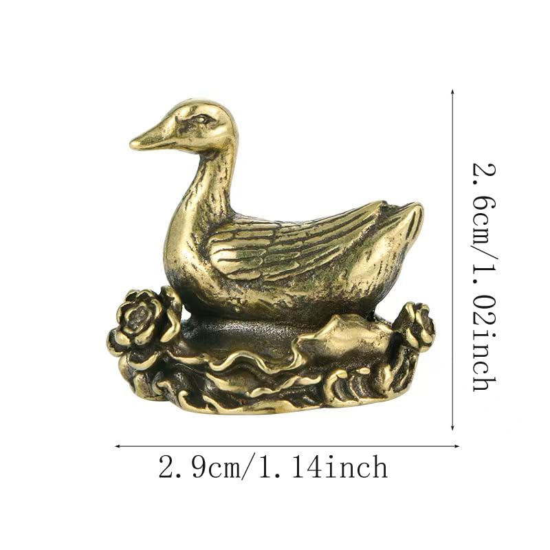 Estatua pequeña de metal de latón con forma de pato miniatura 6