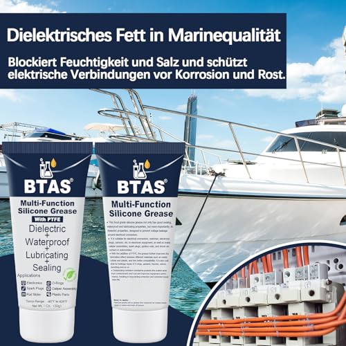 BTAS Dielektrisches Silikonfett für Elektrische Steckverbindungen, Geeignet für Automobil, Zündkerzen und Batterieklemmen, 30g