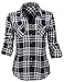 Luna Flower Women's Simple Long Sleeve Front Pocket Cowboy Plaid Shirts (GTEW132)