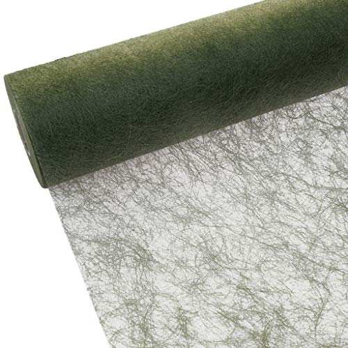 Tela para mesa Sizoflor, rollo de 25 metros + 100 corazones decorativos, poliéster, Oliv - Moosgrün, 20cm Breite Cover