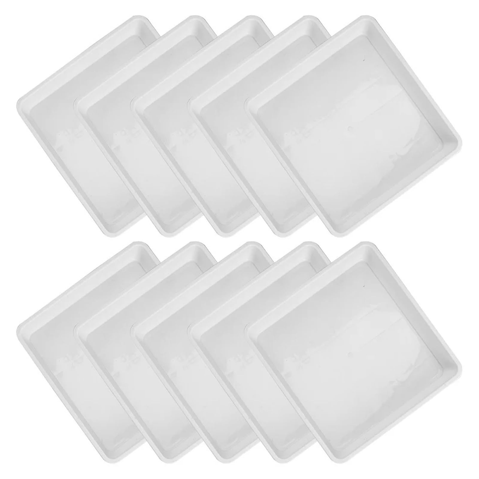 Verdes Platos Para Macetas Posavasos redondo for plantas, plato de agua for jardín, bandeja for maceta, platillos for atrapar plantas de interior, goteo cuadrado, 10 Uds. Platillos Para Plantas(White)