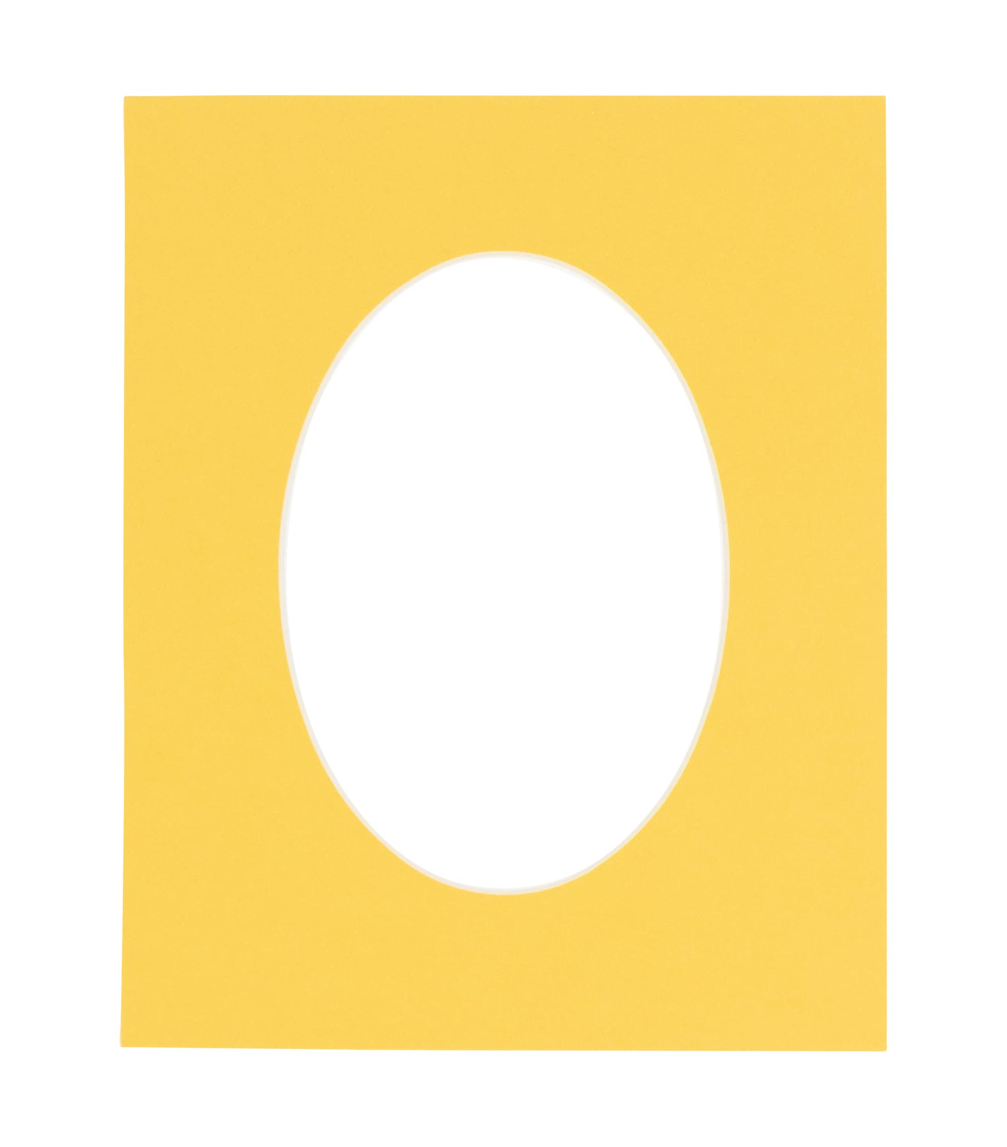 16x20 Mat Bevel Cut for 13.5x17 Photos - Precut Chamois Yellow Oval Shaped Photo Mat Board Opening - Acid Free Matte to Protect Your Pictures - Bevel Cut for Family Photos, Pack of 1 Matboard Show Kit
