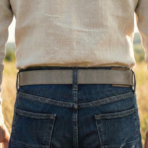 Image of BC Belts Leather Belt Strap with Vintage Distressed Texture 1.5 inch Wide with Snaps and without Buckle