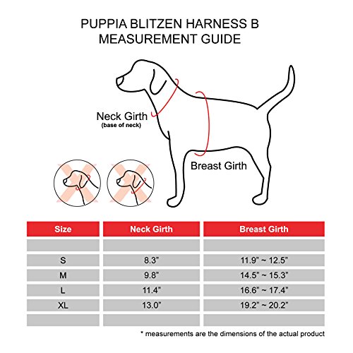 Puppia Weihnachtsgeschirr - Weiches Westengeschirr für Weihnachten -Geschirr für kleine und mittelgroße Hunde - Rot Kariert AH1470 L