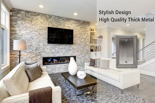 Image of Henne Bery Sunken Pearls Heavy Duty Decorative Wall Plate Switch Plate Outlet Cover (Single Blank, 2 Pack, Heirloom Silver)