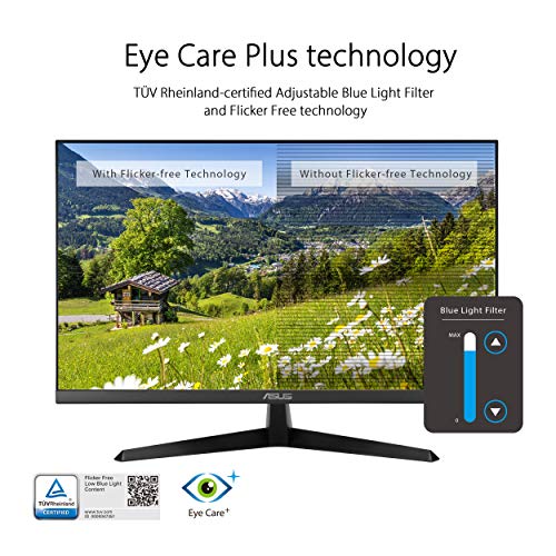 Asus Vy279He 27” Eye Care Monitor, 1080P Full Hd, 75Hz, Ips, 1Ms, Adaptive-Sync, Eye Care Plus, Color Augmentation, Hdmi Vga, Frameless, Vesa Wall Mountable #TOP2