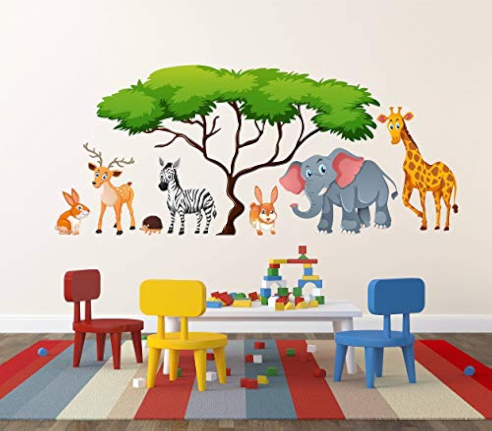 Jungle Animals Multi Extra Large PVC Vinyl Wallsticker