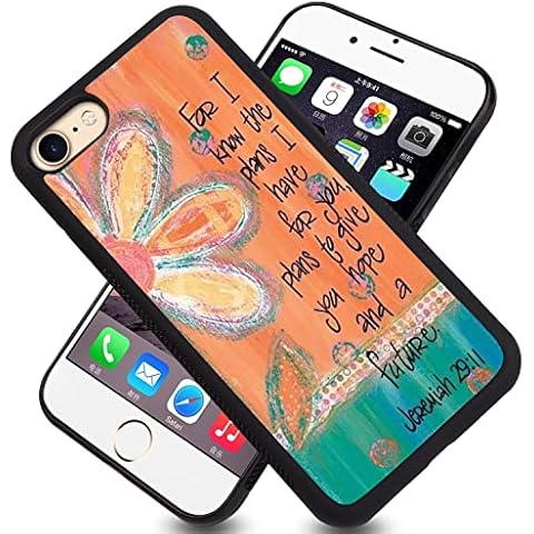 LIWEILE Phone Case for iPhone 7 iPhone 8 iPhone SE 2 with Holy Bible Verse Style Black Textured Frame Shockproof TPU Anti-Slip Smartphone Protective Case Cover