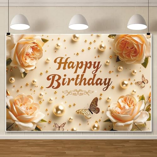 Fondo fotográfico Happy Birthday 10x8 ft amarillo miniatura 1