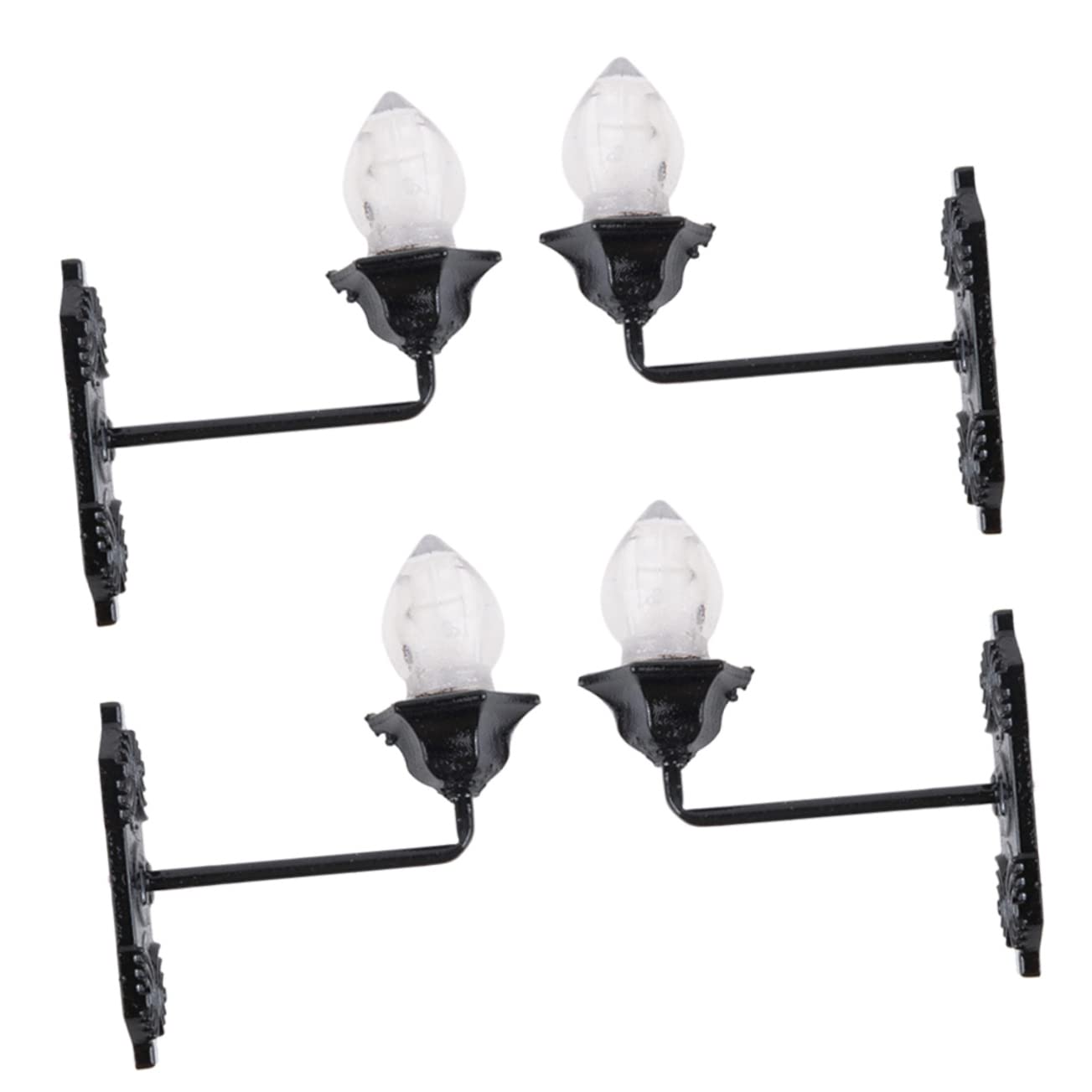 DOITOOL 4Pcs Miniature Wall Lights for DIY Models Tiny Wall Lamp for Mini House Decoration and Sand Table Building Warm Glow for Scenes