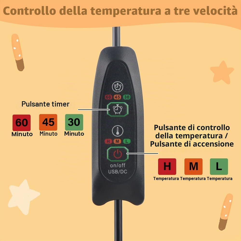 Capybara Scaldapiedi Elettrico, 2 in 1 Scalda Piedi Casa Elettrico, USB Ricarica Piedi Scaldapiedi con 3 Timer e 3 Livelli di Temperatura, Riscaldamento Rapido per Donne Uomini Anziani Ufficio
