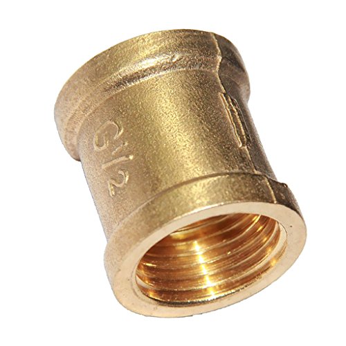 1'' 3/4'' 1/2'' 3/8'' Solid Brass Barbed Double Female End Threaded Pipe Fitting Coupler Connector Joint - As described, 1/2 inch