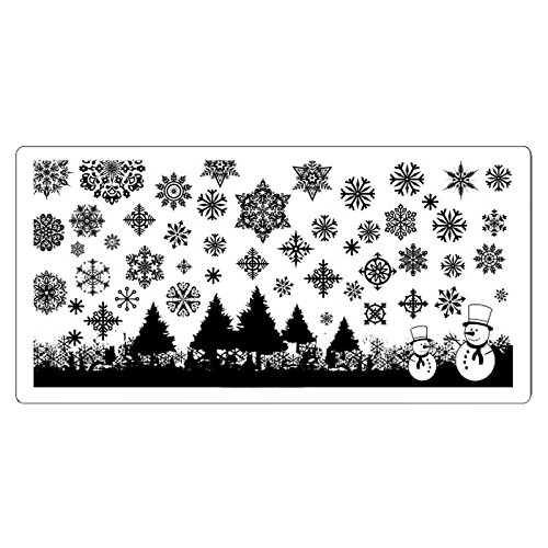 Lovenails | X-Mas Stamping Schablone Schneeflocken 6 | für Weihnachten Advent Winter | Stempelschablone Nailart – für…