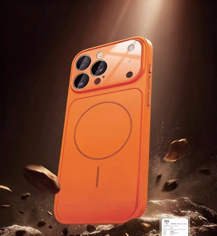 Image of Back Cover with Compatible Model Apple iPhone 14 Pro Max |Convertiable Back Cover with Camera Bump Protection Case (Orange)
