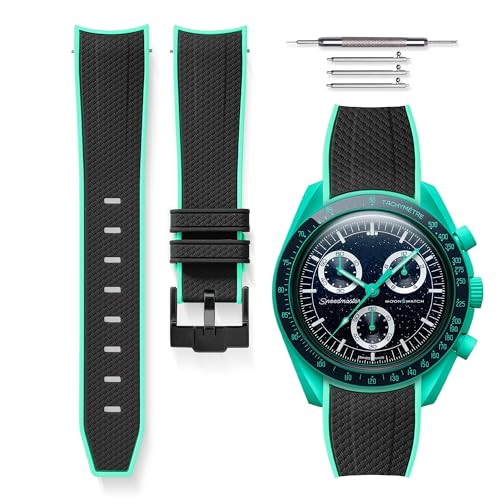 Bracelet montre bicolore 20 mm silicone idéal pour le sport et le quotidien sur MoonSwatch