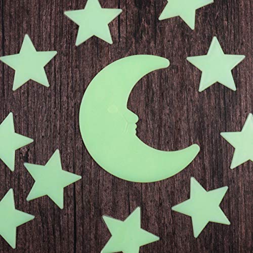 Toddmomy 101 peças que brilham no escuro estrelas para teto, estrelas brilhantes e lua, adesivos de