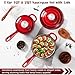 E-far Sauce Pan Set with Lid, 1Qt & 2Qt Enameled Cast Iron Pot Sets for Kitchen Cooking, Small Heavy Duty Dutch Oven Saucepans & Self-basting Lids, Induction-Ready & Easy Clean, Red