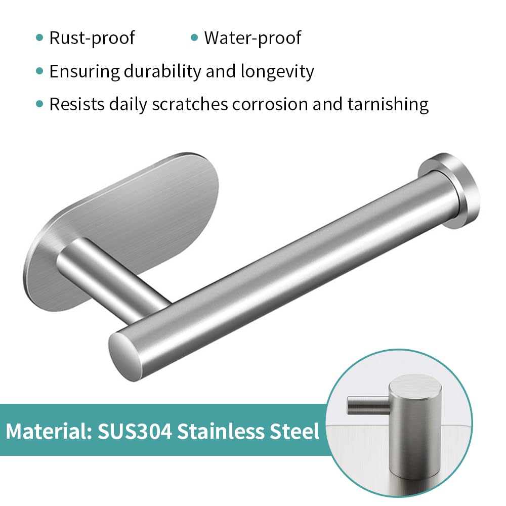 Porta Carta Igienica Autoadesivo 304 Inox - Senza Forare Con 2 Ganci - Foto 10